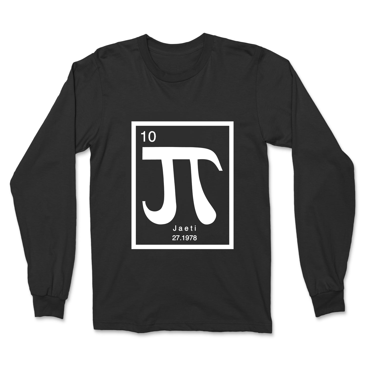 Jaeti white on black square logo long sleeve t-shirt