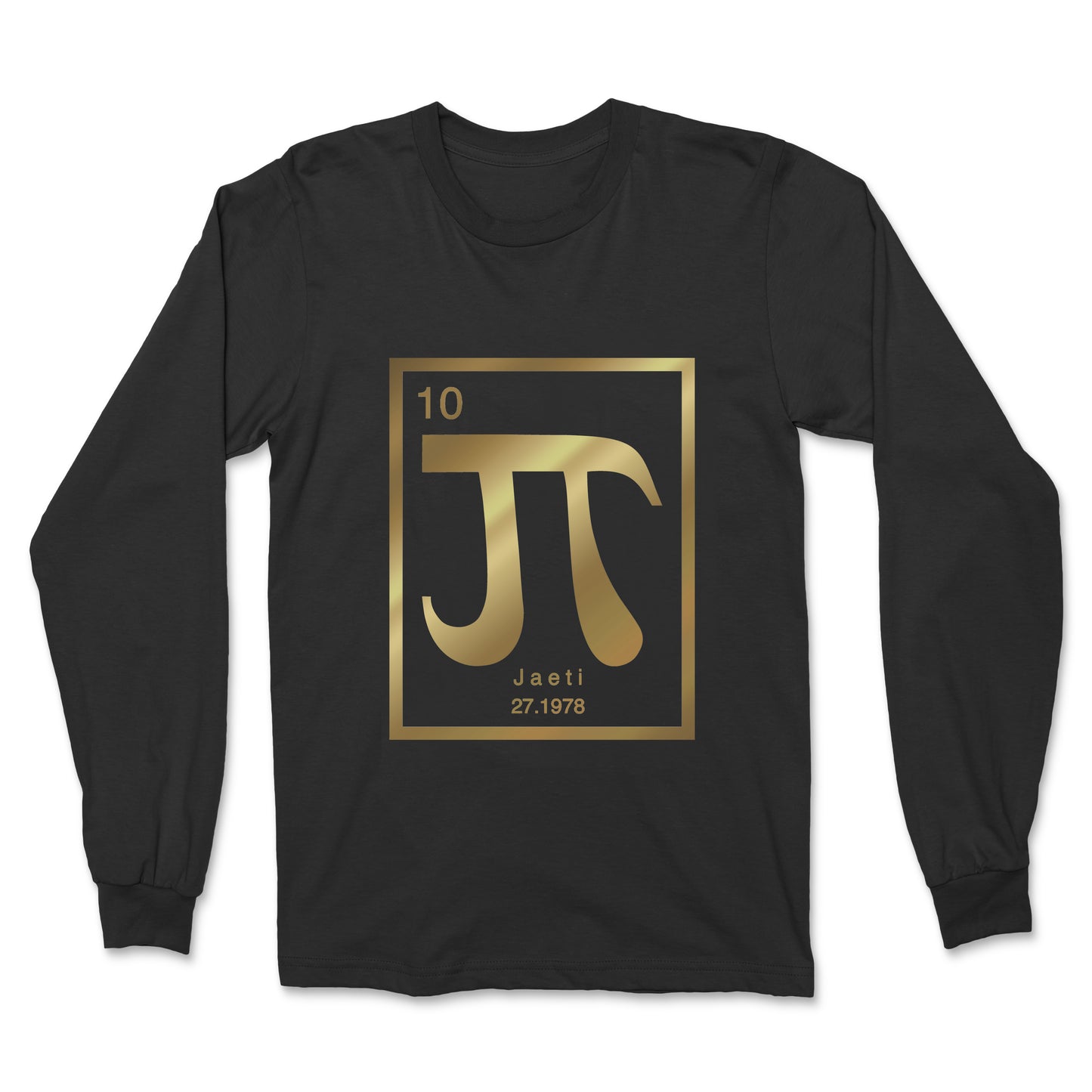 Jaeti gold on black square logo long sleeve t-shirt
