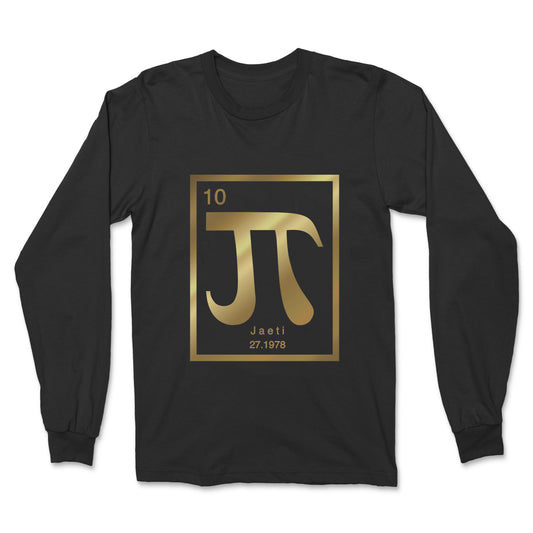 Jaeti gold on black square logo long sleeve t-shirt