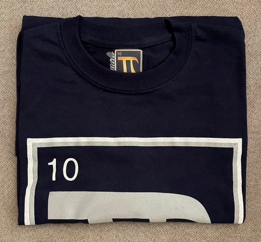 Jaeti grey and white on navy square logo long sleeve t-shirt